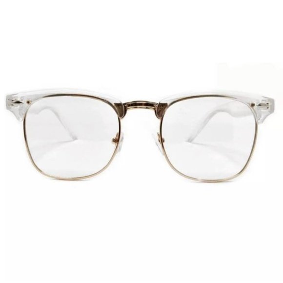 Eyeglasses Gafas CLUB Half Rim Women Wayf Clear Lens Shadz Metal Bottom SHADZ - Picture 2 of 5